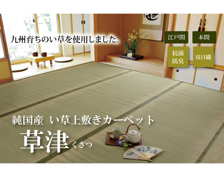 純国産 双目織 い草上敷 『草津』 江戸間2畳(約176×176cm)【代引き不可】【送料無料】 [2]
