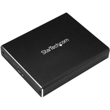 StarTech USB接続M.2 NGFF SATA SSD対応デュアルスロットアダプタケース USB 3.1 Gen 2 (10Gbps)対応 ケーブル付属(USB-A - Micro-B/ USB-C - Micro-B) RAID対応 SM22BU31C3R(代引き不可)