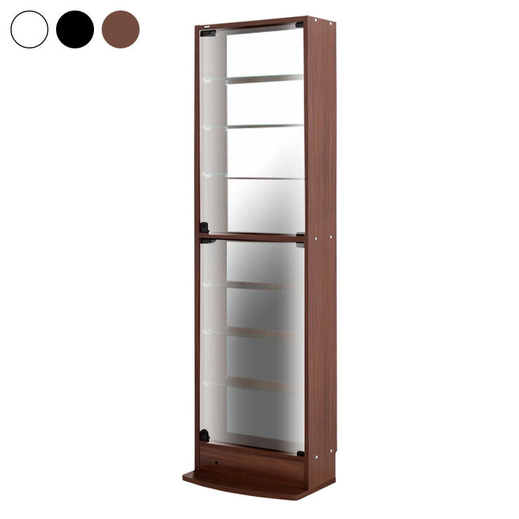 コレクションラック 本体+ミラー+LED 3点セット 幅54.1cm 奥行き18.5cm 高さ180cm CR-T5519EM2 収納ラック ディスプレイラック(代引不可)【送料無料】