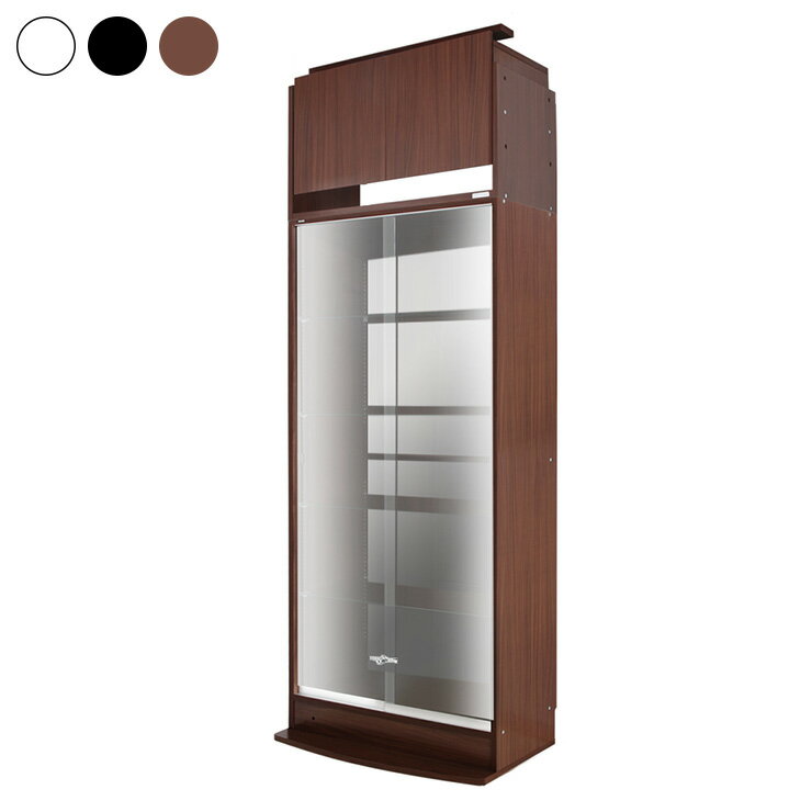 コレクションラック 本体+ミラー+LED+上置き 4点セット 幅83.1cm 奥行38.5cm 高さ180cm CR-TH8339EM2US 収納ラック(代引不可)【送料無料】