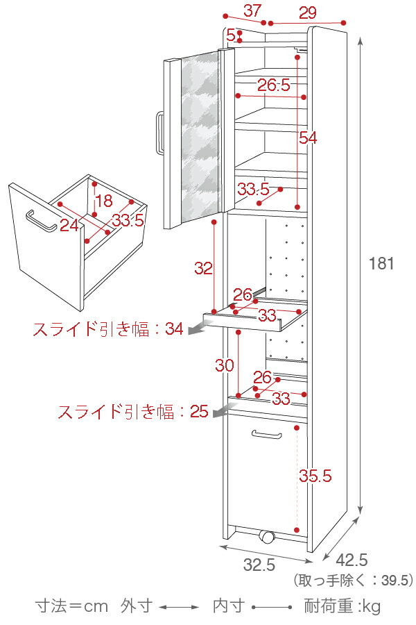 すきま収納 キッチン隙間収納 幅30 高さ180 扉付 ミニ 食器棚 キッチン家電収納 家電ラック 家電収納棚 コンパクト 収納 スリム キッチンラック FKC-1533(代引不可)【送料無料】