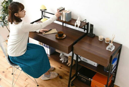 2WAY パソコンデスク 90 幅 高さ調整 書斎机 ワークデスク 棚付き 組み換えデスク 薄型デスク ローデスク(代引不可)【送料無料】 2WAY パソコンデスク 90 幅 高さ調整 書斎机 ワークデスク 棚付き 組み換えデスク 薄型デスク ローデスク(代引不可)【送料無料】
