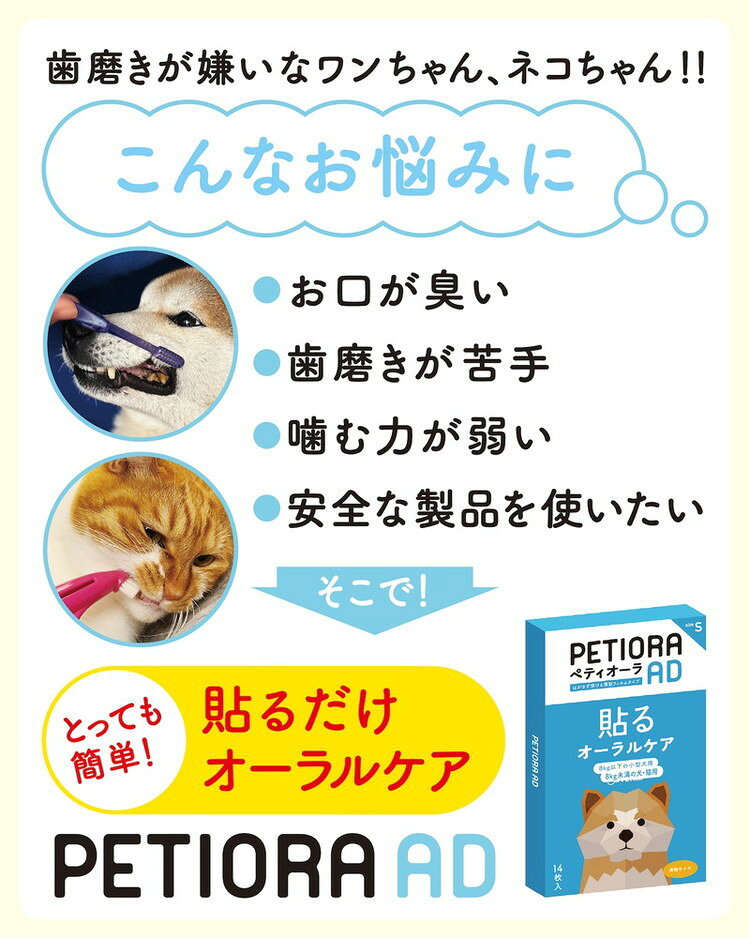 リコメン堂の【4個セット】 ペティーナ ペティオーラAD Mサイズ オーラルケア 張る 歯磨き ペット 犬用【ポイント10倍】【送料無料】｜アングル3