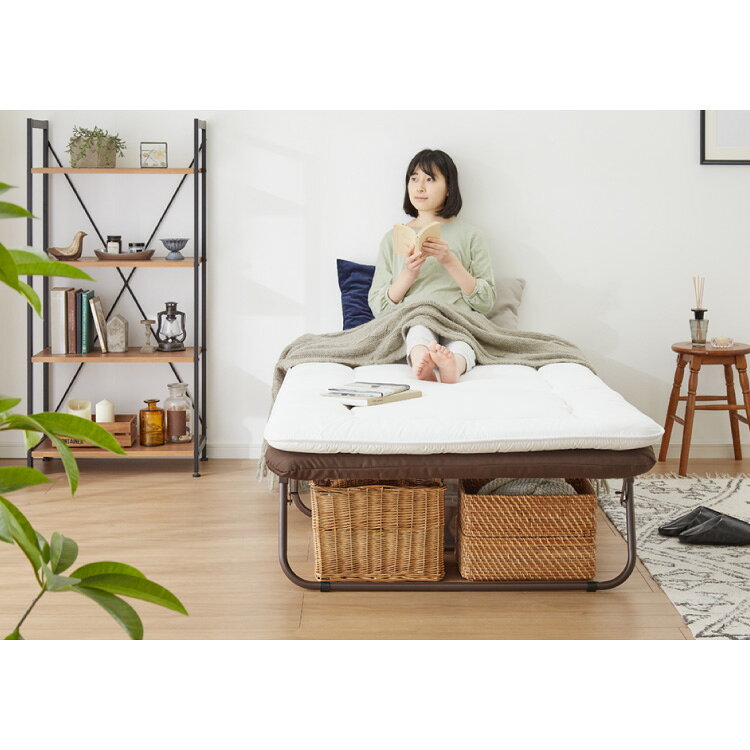 リコメン堂の完成品でお届け 折りたたみベッド シングル 折りたたみ 収納可能 コンパクト ベッド 簡易ベッド 折り畳みベッド 一人暮らし 在宅介護 シングルベッド ベッド シングルサイズ サブベッド(代引不可)【送料無料】｜アングル3