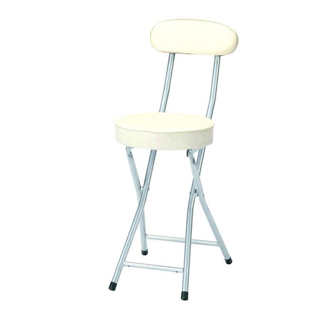 P-folding chair PFC-CP55 フォールディングチェア オフィス パイプ シンプル 背もたれ付き ホワイト ブラック(代引不可)【送料無料】 [2]