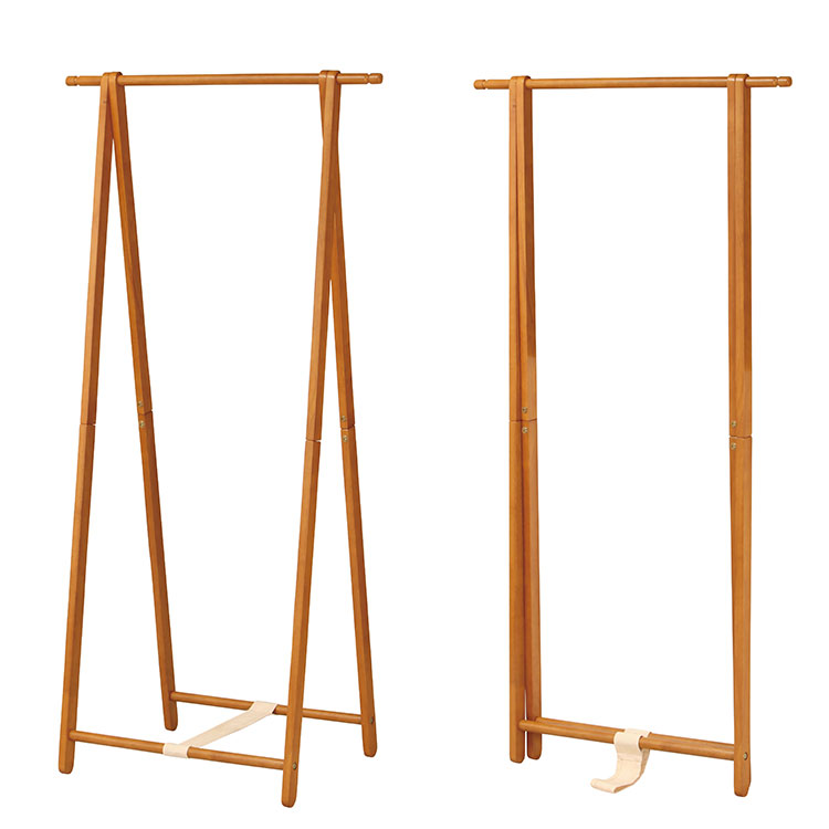 木製コートハンガー ブラウン ナチュラル 衣類掛け ハンガーラック オープンラック シンプル コンパクト 衣類収納 スリム コート ジーンズ ズボン 玄関 収納 洋服 衣装(代引不可)【送料無料】