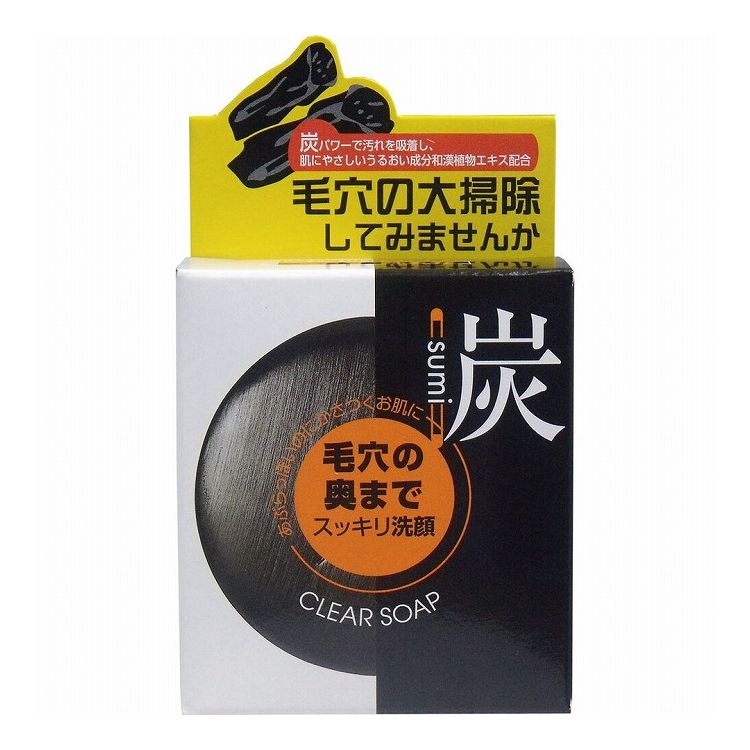 肌にやさしいうるおい成分和漢植物エキス配合。透明石けんのうるおい力、さらにアップ！●炭の吸着作用で、毛穴の奥の汚れや余分な皮脂をしっかりと洗浄できます。●油っぽいお肌の方に特におすすめです。●和漢植物抽出液（保湿成分）を配合。・・・高麗人参・川弓・甘草・忍冬・杏仁・・・●汚れはきちんと落としてお肌をしっとり洗い上げます。●お肌のキメを整え、清浄にします。●無香料・無着色。●石けん色は炭の色です。【商品区分：化粧品】【使用方法】適量を水又は温水で良く泡立ててお使いください。その後、よく洗い流してください。【成分】石ケン素地、グリセリン、スクロース、水、ソルビトール、エタノール、パーム核脂肪酸アミドDEA、ステアロイルグルタミン酸2Na、炭、オタネニンジンエキス、センキュウエキス、甘草エキス、ゴボウエキス、スイカズラエキス、キョウニンエキス、カミツレ油、ローズマリー油、フェネチルアルコール、トコフェロール、リナロール、DPG、BG【使用上の注意】・肌に傷やはれもの、湿疹等異常がある時は使わないでください。・使用中、または使用後日光にあたって、赤み、はれ、かゆみ、刺激等の異常が出たら使用を中止し、皮フ科専門医等に相談してください。使い続けると症状が悪化することがあります。・目に入らないようご注意ください。万一目に入ったときは、こすらずにすぐに水で洗い流してください。すすいでも目に異物感が残る場合は眼科医にご相談ください。・衣類につかないよう十分にご注意ください。付いてしまった場合には、すぐに水で洗い流してください。個装サイズ：77X134X34mm個装重量：約120g内容量：100g製造国：日本【発売元：株式会社ユゼ】【特長】固形石けん※メーカーの都合によりパッケージ、内容等が変更される場合がございます。当店はメーカーコード（JANコード）で管理をしている為それに伴う返品、返金等の対応は受け付けておりませんのでご了承の上お買い求めください。【送料について】北海道、沖縄、離島は送料を頂きます。