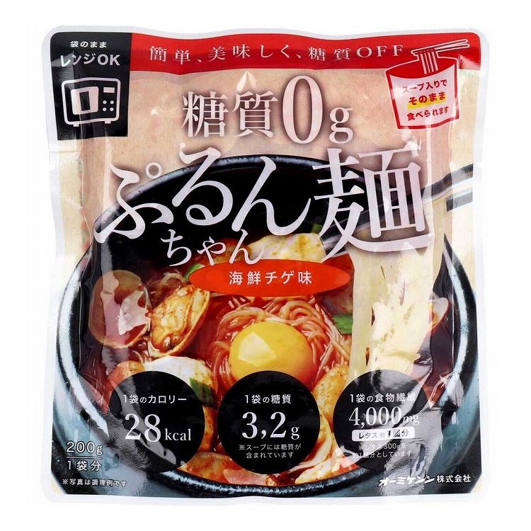 糖質0g ぷるんちゃん麺 海鮮チゲ味 1食分 200g