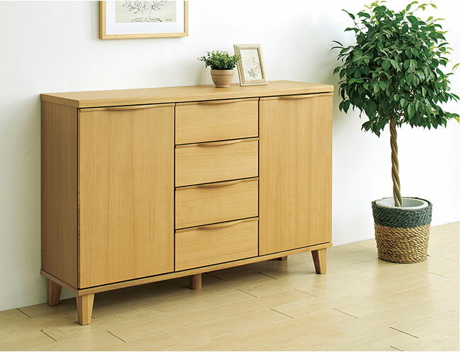【組立設置無料】天然木 リビングボード ローボード サイドボード 収納 チェスト 北欧 幅126.5 リビング収納 壁面収納 ボード 木製 棚 キャビネット お洒落 リビング シンプル 引き出し モダン おしゃれ ワイド(代引不可)【送料無料】
