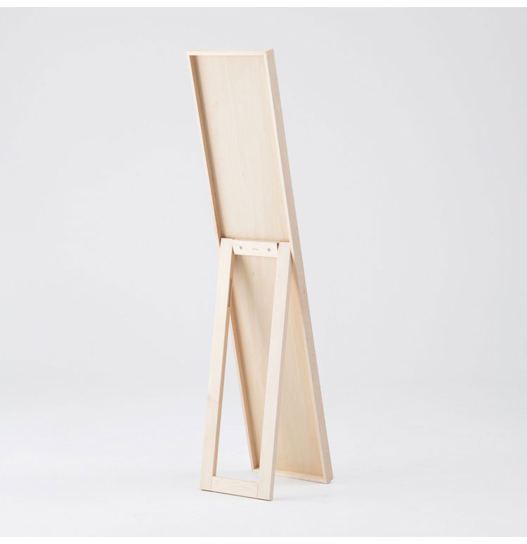 【日本製 フレームミラー メープル材】 メープル オイル仕上げスタンド スタンドミラー 全身鏡 鏡 姿見 壁掛け 全身 玄関用 リビング 無垢材 旭川家具 幅32cm 奥行4.5cm 高さ150cm(代引不可)【送料無料】 [3]