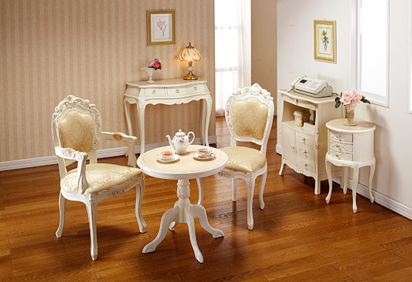 椅子 チェア フランシスカチェアー肘無し ホワイト(代引き不可)【送料無料】 [2]