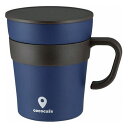 ココカフェ 真空二重 取手付きマグカップ 250ml ネイビー CC-18【送料無料】(3)