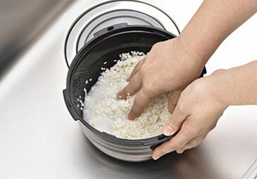 レンジで一発、ご飯炊き器 すいはんおひつ 3合炊き 紀州備長炭配合