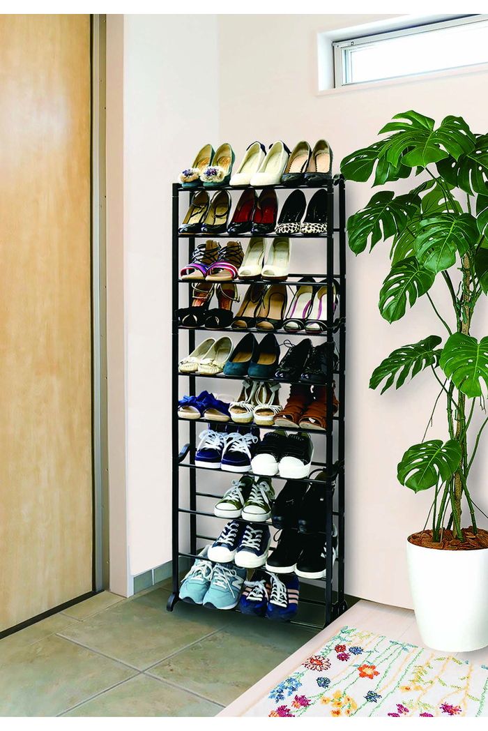 シューズラック スリム 靴箱 10段 30足収納 下駄箱 整理 大容量 シューズボックス コンパクト 薄型 スニーカー ブーツ 省スペース 組み立て【送料無料】