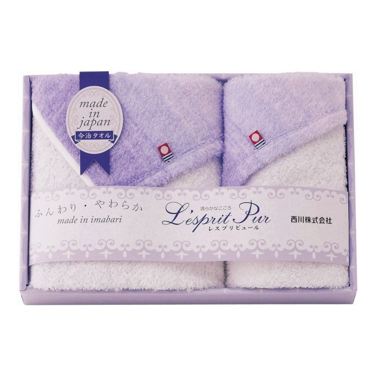 日本のタオルの産地「今治」で丁寧に織り上げられた吸水性が高く使い勝手の良いタオルです。【セット内容】フェイスタオル×1・ウォッシュタオル×1【商品サイズ】ウォッシュタオル340mm×350mm・フェイスタオル340mm×750mm【材質】綿100%商品重量：280g箱サイズ：箱215×315×50mm備考※メーカー都合により、デザイン・内容等が変更になる場合がございます。【代引きについて】こちらの商品は、代引きでの出荷は受け付けておりません。【送料について】北海道、沖縄、離島は送料を頂きます。