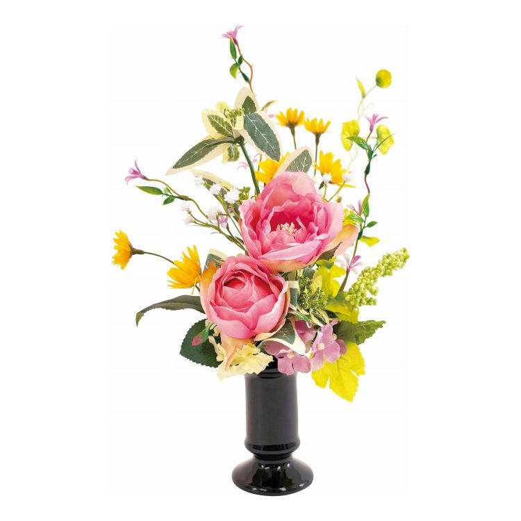 フラワーデザイナー監修のモダンな仏花。アーティフィシャルフラワーだから枯れずに仏前を彩ります。【セット内容】アーティフィシャルフラワー約33×23×14cm【商品サイズ】-【材質】-商品重量：箱サイズ：箱150×150×380mm備考※輸送...