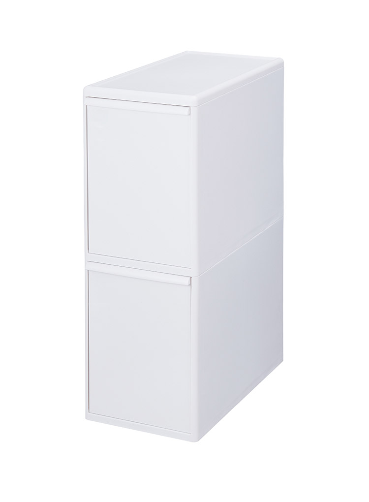 ライクイット (like-it) ダスト 分別引出し ステーション ボトル 2段 約25.5×46.5×71.7cm ホワイト 約50L 日本製 BW-20B 引出し分別ペール 大容量 多分別 ダストボックス(代引不可)【送料無料】