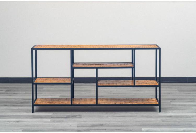 オープンシェルフ 幅150cm ローシェルフ 天然木 オープンラック フリーラック アイアン おしゃれ 北欧 ディスプレイラック 飾り棚 ヴィンテージ アンティーク インダストリアル 雑貨 小物 収納(代引不可)【送料無料】 [3]