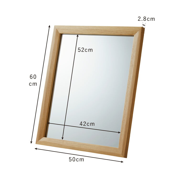 ミラー 50×60cm 壁立て掛け式 長方形 かわいい 姿見 軽い 吊り下げ ウォールミラー 北欧 シンプル ドレッサー 鏡 リビング ダイニング 洗面所 玄関 モダン 姿見 軽い 軽量(代引不可)【送料無料】 [2]