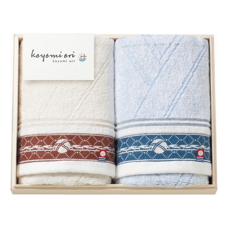 今治タオル koyomi ori フェイスタオル2P(国産木箱入) KOK-257(代引不可)【ポイント10倍】【送料無料】