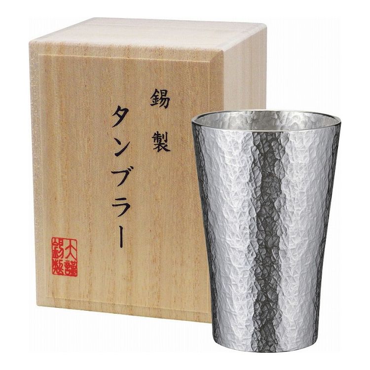 本錫タンブラー150ml 六花(りっか)小(桐箱入) trk-1(代引不可)【ポイント10倍】【送料無料】