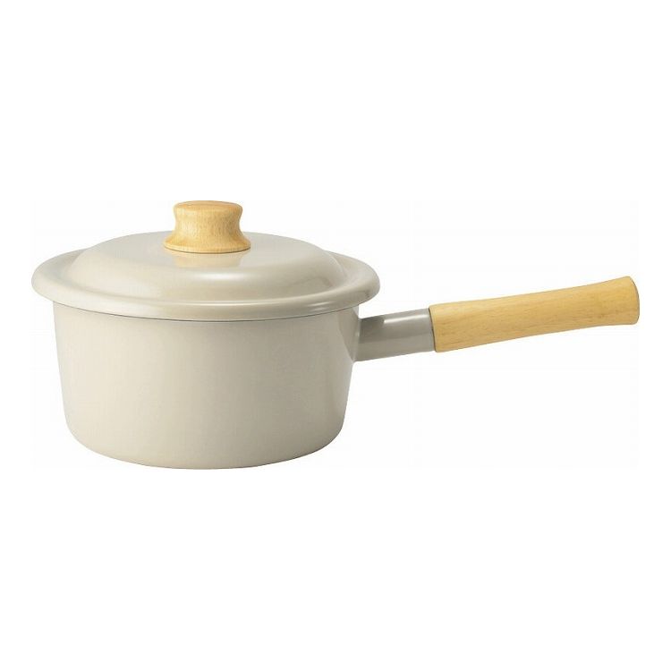 富士ホーロー コットンプラス ソースパン18cm グレージュ CTP-18S.GG(代引不可)【ポイント10倍】【送料無料】