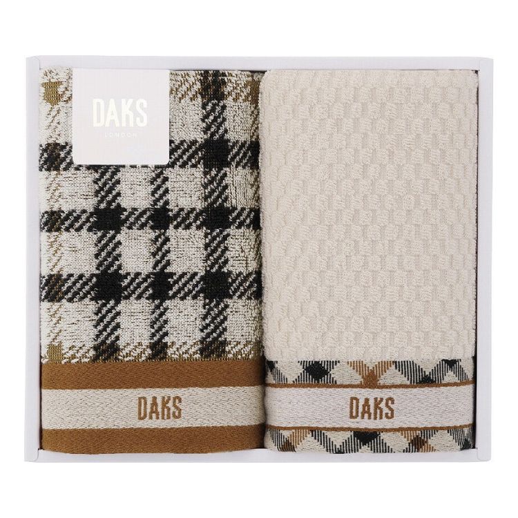 DAKS ダブルハウスチェック フェイスタオル2P 55-3089250(代引不可)【ポイント10倍】【送料無料】
