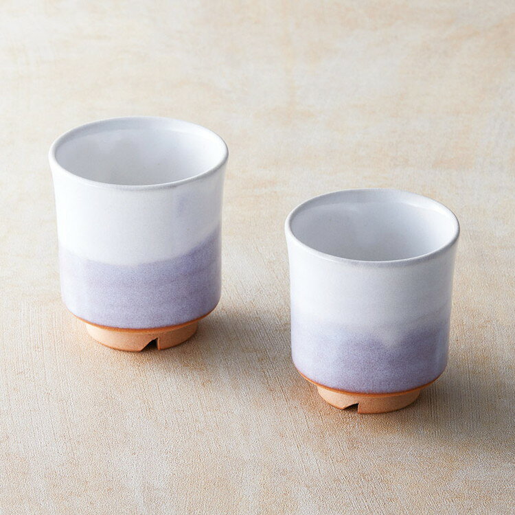 萩紫夫婦湯呑 萩焼 和陶器 E3-17(代引不可)【ポイント10倍】【送料無料】