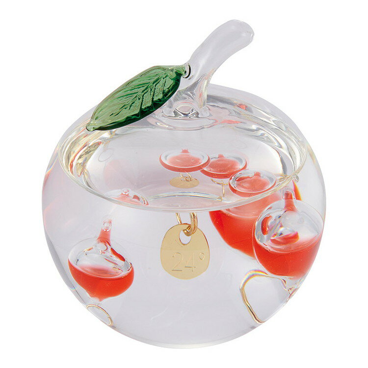 物理学者のガリレオ・ガリレイが発見した「液体の比重が気温によって変化する」原理を用いて作られた温度計。ガリレオ温度計とも呼ばれます。実際の気温は上層部に浮いているガラス球体の最下段のガラス球体に付いているプレートで読み取ります。測定可能範囲...