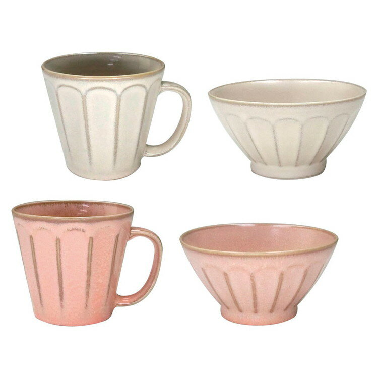 マグ&飯碗ペア フルート 洋陶器 FLT-4004AW(代引不可)【ポイント10倍】【送料無料】