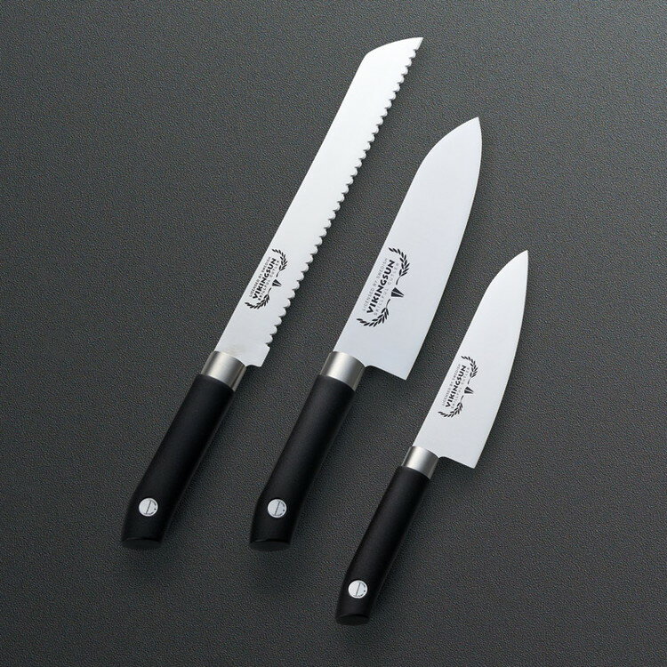 オリジナルキッチンナイフ3点セット バイキングサン 包丁 VK-0801(代引不可)【ポイント10倍】【送料無料】
