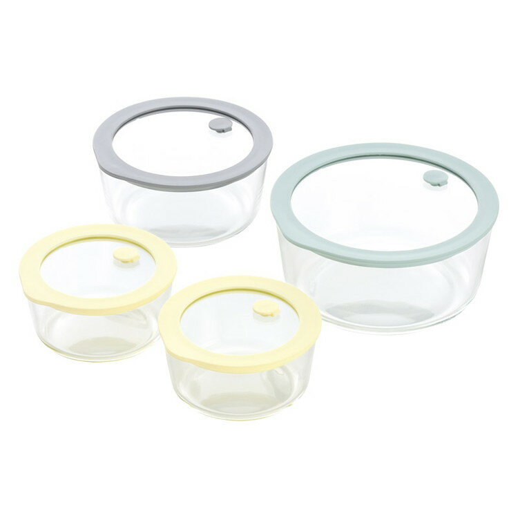 電子レンジ対応NEWグラスコンテナ4pcs 保存容器 7041678(代引不可)【ポイント10倍】【送料無料】