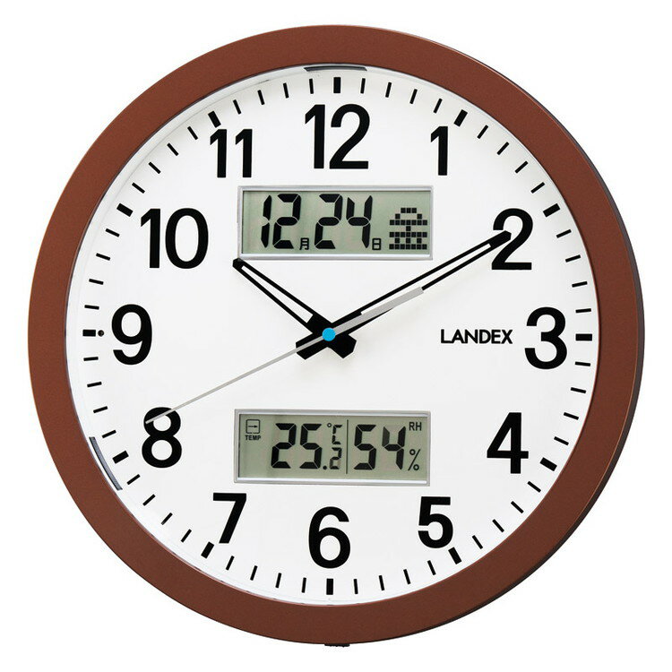 温湿度表示掛時計 掛時計 YW9178DBR(代引不可)【ポイント10倍】【送料無料】