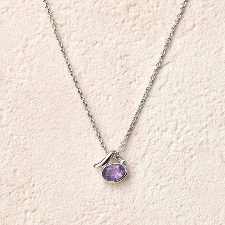 アメジストオーバルペンダント キャティフェラーリ 宝石 A-CFZP221054SV(代引不可)【ポイント10倍】【送料無料】