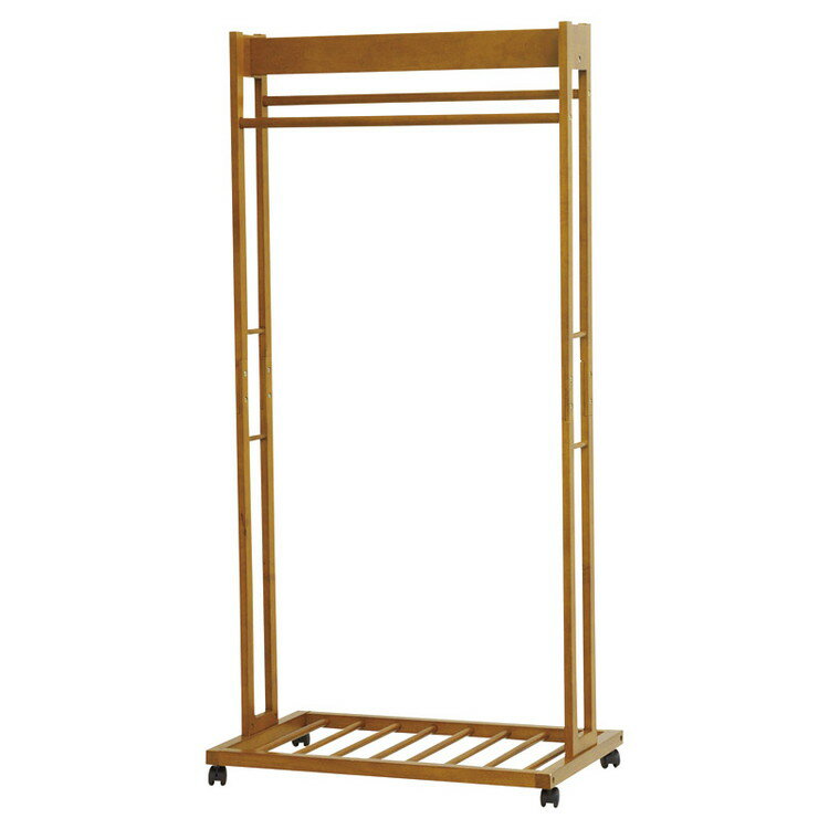 天然木ダブルハンガーラック 収納用品 HM-T5016(代引不可)【ポイント10倍】【送料無料】