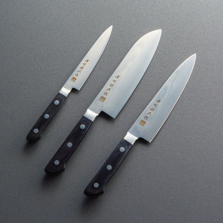 ダマスカス包丁3点セット 濃州孫六作 包丁 500B(代引不可)【ポイント10倍】【送料無料】
