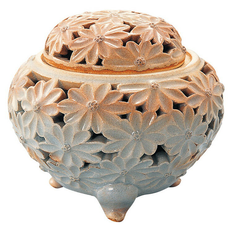 菊紋香炉 萩焼 和陶器 12-15(代引不可)【ポイント10倍】【送料無料】