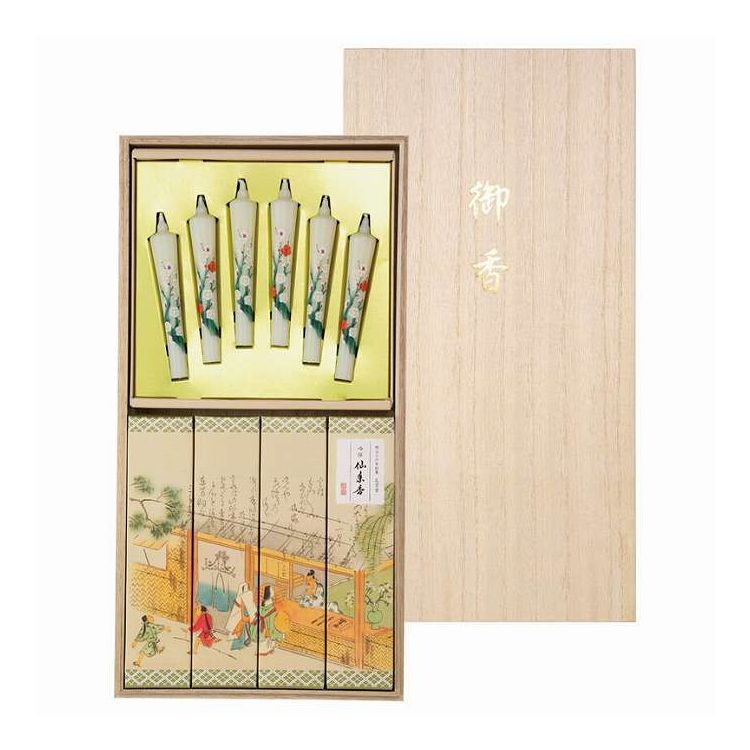 吟撰 仙年香 絵ろうそくセット(桐箱) カメヤマ I13470901 ギフト プレゼント(代引不可)【ポイント10倍】