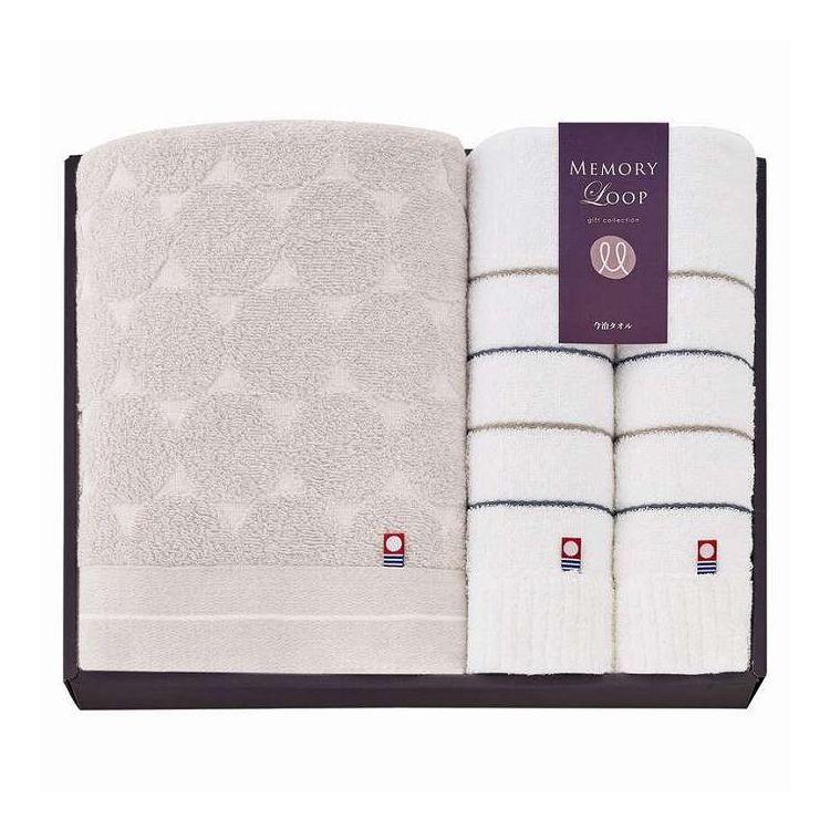 バスタオル&フェイスタオル2P メモリーループ 今治 M-72500 ギフト プレゼント(代引不可)【ポイント10倍】【送料無料】