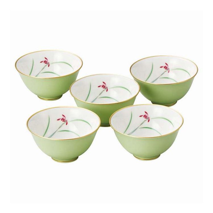 湯呑5客揃 らん 香蘭社 F40583-CQQL ギフト プレゼント(代引不可)【ポイント10倍】【送料無料】