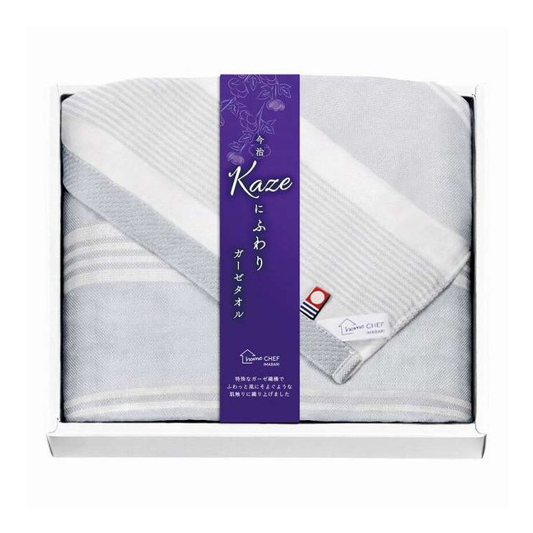 今治でも数少ない特殊なガーゼ織機で、風にそよぐような肌触りに織り上げました。さらさら乾きやすいガーゼ&吸水に優れたパイルが、柔らかくて使い心地の良い一枚です。通常のタオルは両面にパイルがありますが、このタオルはパイルのかわりに片面をガーゼにし、二層になるように織り上げています。片面がガーゼ地のためタオル1枚あたりのパイル量は半分でありながらも、反対面のパイル量は通常と同じ状態。この程よい隙間により、すぐれた通気性、乾きやすさを実現しています。日本製今治マーク（第2021-941号）【セット内容】-サイズ：60×110cm重量/容量：-箱サイズ：20×25×5cm材質：綿100%【代引きについて】こちらの商品は、代引きでの出荷は受け付けておりません。【送料について】北海道、沖縄、離島は送料を頂きます。