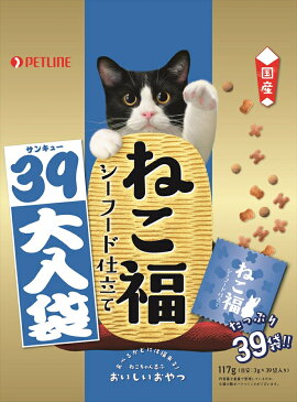 ペットライン ねこ福39大入り袋シーフード味117g