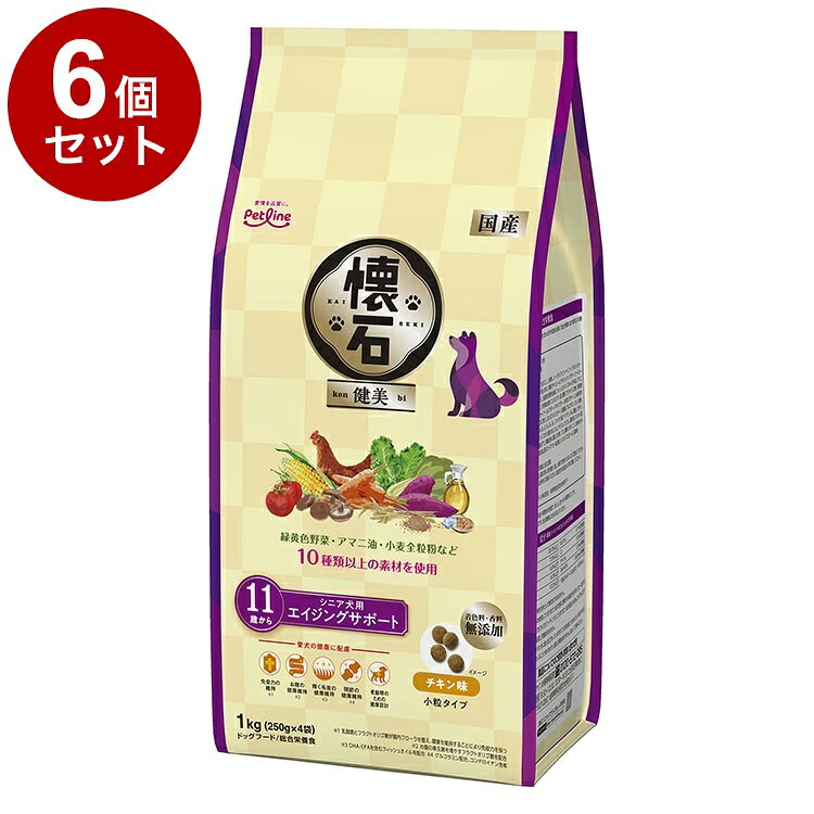 【商品説明】・オメガ3必須脂肪酸が豊富なアマニ油、食物繊維が豊富な小麦全粒粉など、10種類以上のこだわり素材をひと粒にギュッと閉じ込めました。・老齢期のための健康設計・乳酸菌とフラクトオリゴ糖が腸内フローラを整え、健康を維持することにより免疫力を保つ。・毛並の健康維持のために、DHA・EPAを含むフィッシュオイルを配合。・グルコサミン配合、コンドロイチン含有。・使いやすいアルミ蒸着の小分けパックです。〇原材料(成分)穀類(とうもろこし、小麦粉、コーングルテンフィード、コーングルテンミール、小麦全粒粉、小麦ふすま)、肉類(チキンミール、チキンレバーパウダー、ミートミール)、豆類(おから)、油脂類(動物性油脂、フィッシュオイル：DHA・EPA源、アマニ油)、ビートパルプ、軟骨抽出物：コンドロイチン源、糖類(フラクトオリゴ糖)、野菜類(にんじんパウダー、ケールパウダー、トマトパウダー、小松菜パウダー)、いも類(紫芋パウダー)、きのこ類(しいたけエキスパウダー)、乳酸菌、グルコサミン、セレン酵母、ビタミン類(A、D3、E、K3、B1、B2、パントテン酸、ナイアシン、B6、葉酸、ビオチン、B12、C、コリン)、ミネラル類(カルシウム、ナトリウム、カリウム、塩素、鉄、コバルト、銅、マンガン、亜鉛アミノ酸複合体、亜鉛、ヨウ素)、アミノ酸類(メチオニン)、甘味料(キシロース)、酸化防止剤(ローズマリー抽出物、ミックストコフェロール)、調味料〇賞味／使用期限(未開封)18ヶ月※仕入れ元に規定により3ヶ月以上期限がある商品のみ出荷致します〇保管方法・直射日光、湿気の多い所を避け、涼しい場所で虫等が入らないように密閉してください。・開封後はお早めにお使いください。・乳幼児の手の届かないところに保管してください。〇原産国日本〇メーカー名ペットライン株式会社【取り寄せ品のご注意事項（ご注文前にご確認ください）】・本商品は原則注文後のキャンセルはお受けできません。・本商品と他商品で同梱注文をいただき、仮に他商品が完売等でご用意できない場合でも本商品は発送させていただきます。・本商品を複数（2点以上）注文いただき、完売等で注文数のご用意できない場合でもご用意できた数量は発送させていただきます。【送料について】北海道、沖縄、離島は送料を頂きます。