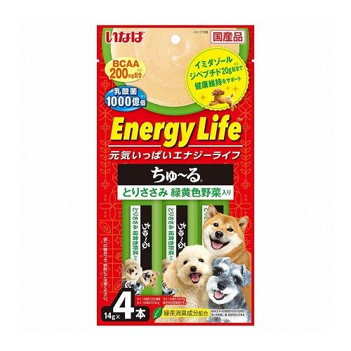 いなばペットフード いなば EnergyLifeちゅ~る とりささみ 緑黄色野菜入り 14g×4本【ポイント10倍】