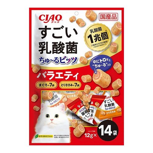 いなばペットフード CIAO すごい乳酸菌ちゅ~るビッツ バラエティ 12g×14【ポイント10倍】