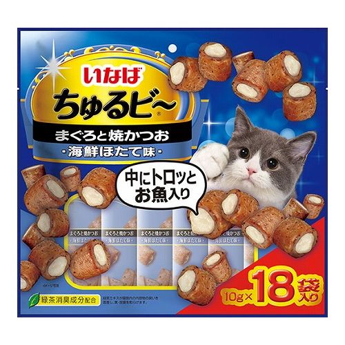 いなばペットフード いなば ちゅるビ~ まぐろと焼かつおほたて味 10g×18袋【ポイント10倍】
