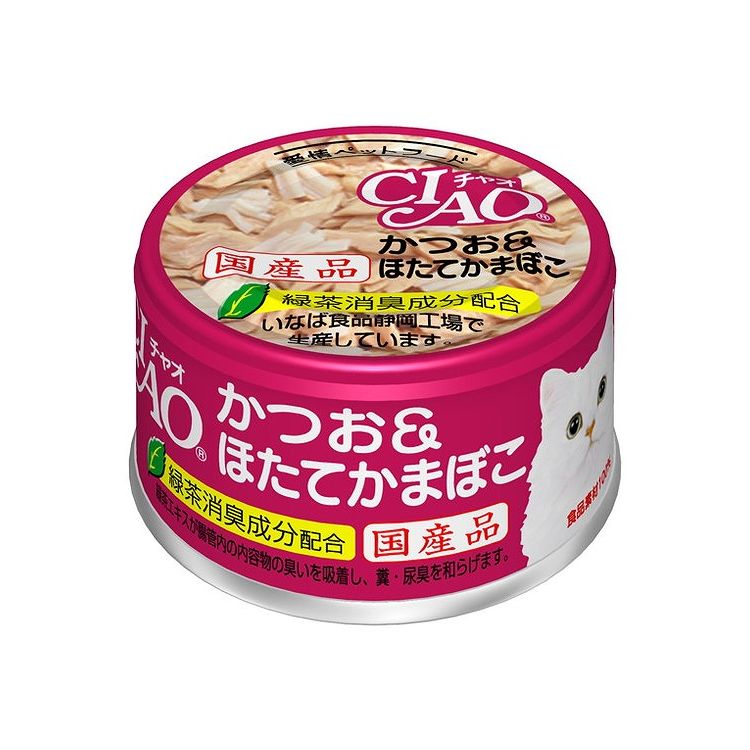 【12個セット】 CIAO かつお&ほたてかまぼこ 85g x12【ポイント10倍】【送料無料】