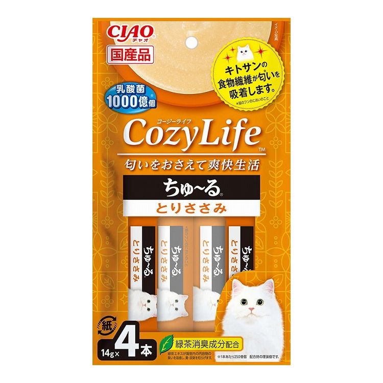 【12個セット】 CIAO CozyLifeちゅ~る とりささみ 14g×4本 x12【ポイント10倍】【送料無料】