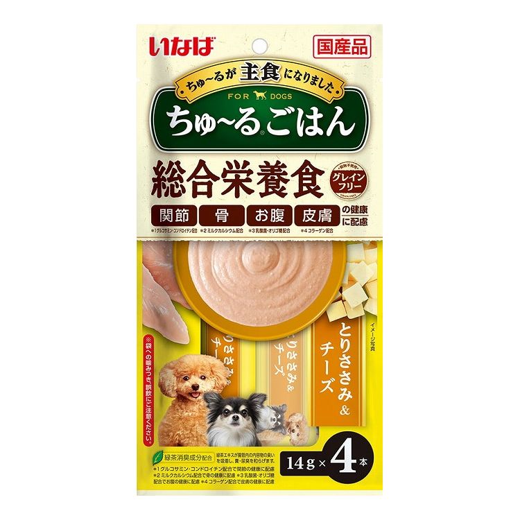 【6個セット】 いなば ちゅ~るごはん とりささみ&チーズ 14g×4本 x6【ポイント10倍】