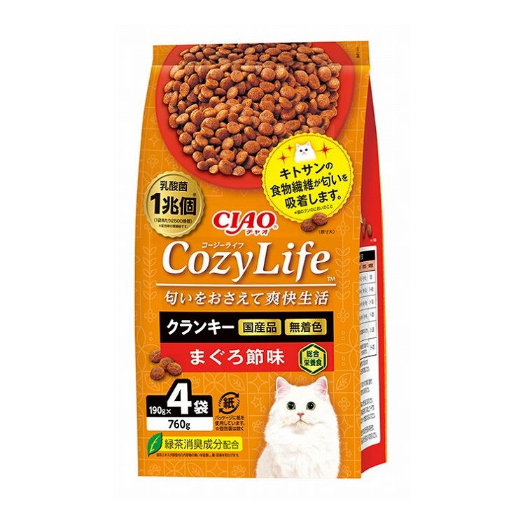 【4個セット】 CIAO CozyLife クランキー まぐろ節味 190g×4袋 x4【ポイント10倍】【送料無料】
